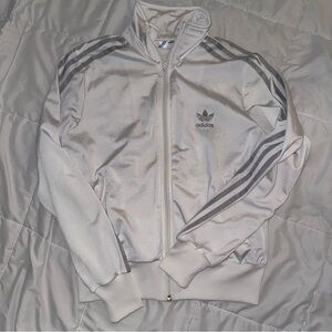 White and silver adidas originals jacket